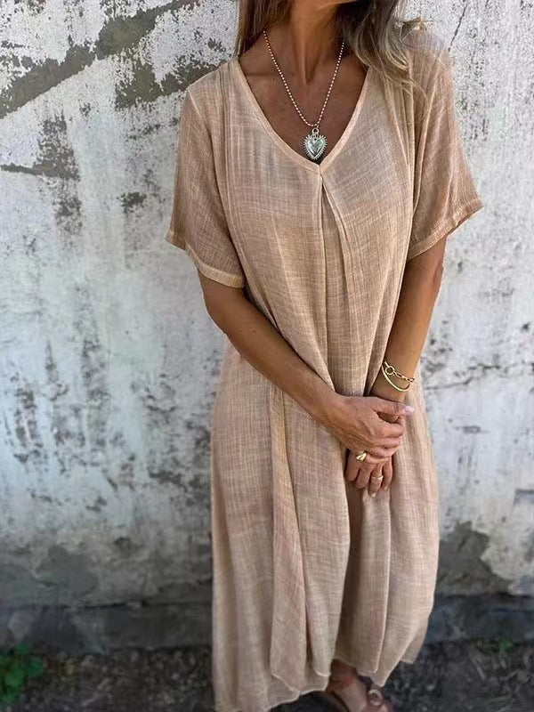 Nancy™ - Loose V-Neck Dress