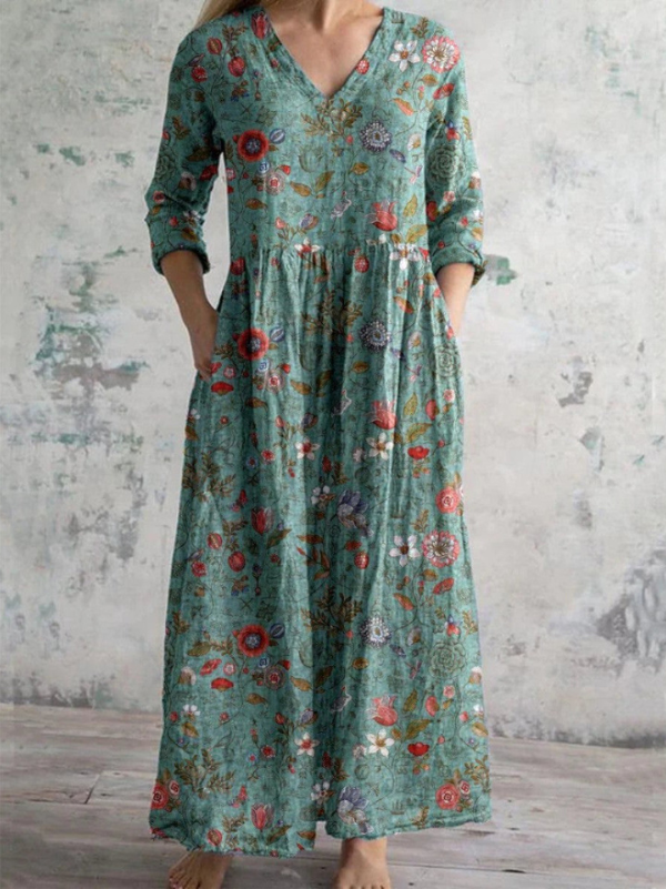 Emmeline™ - Vintage Floral Print Dress