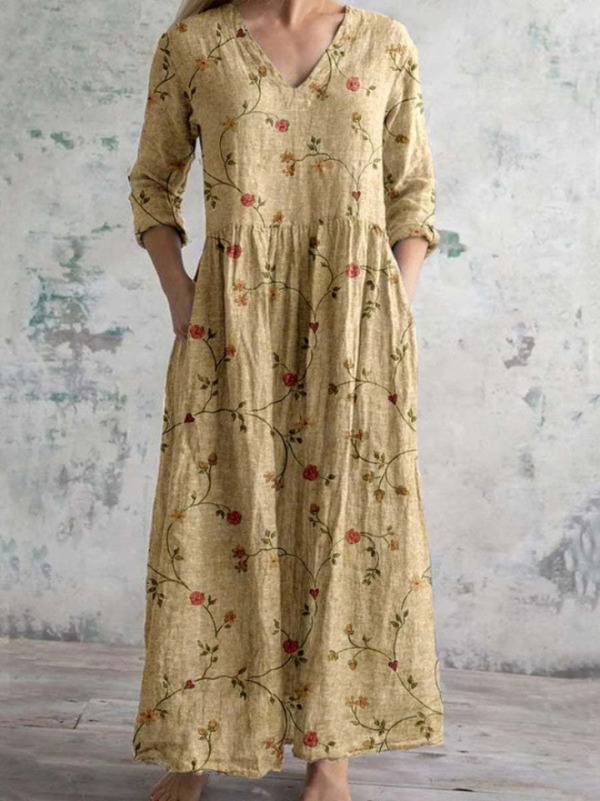 Emmeline™ - Vintage Floral Print Dress