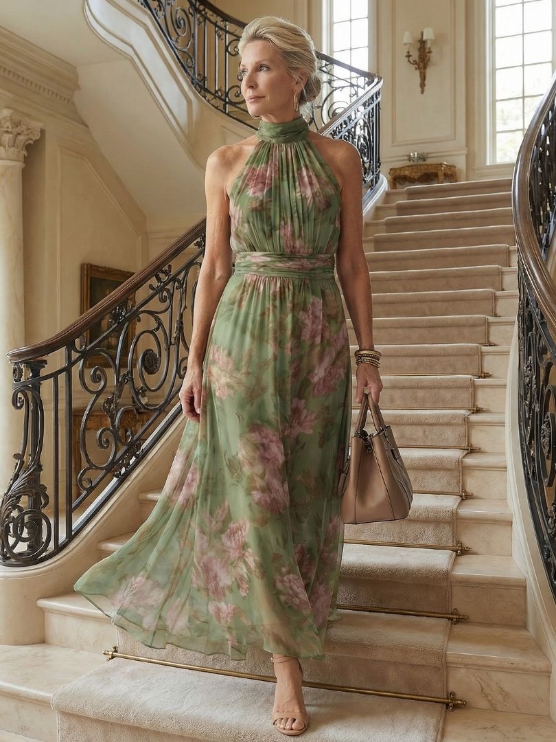 Scarlett™ - Gathered Halter Midi Dress