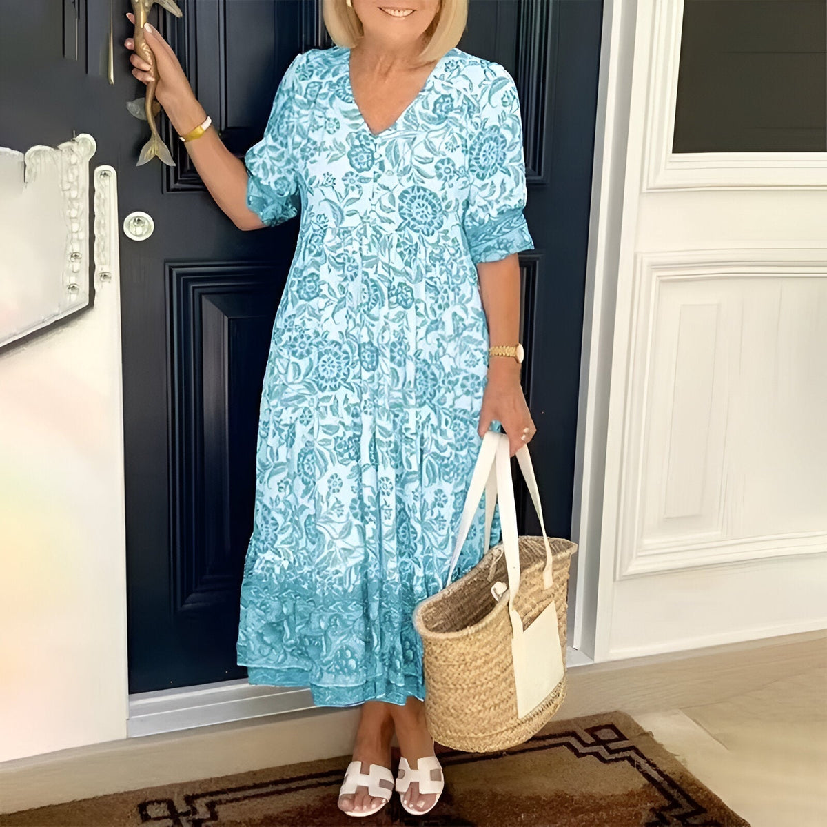 Portia™ - V-Neck Bohemian Dress