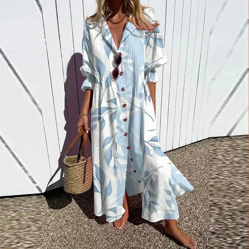 Iris™ - Boho Puff Sleeve Maxi Dress