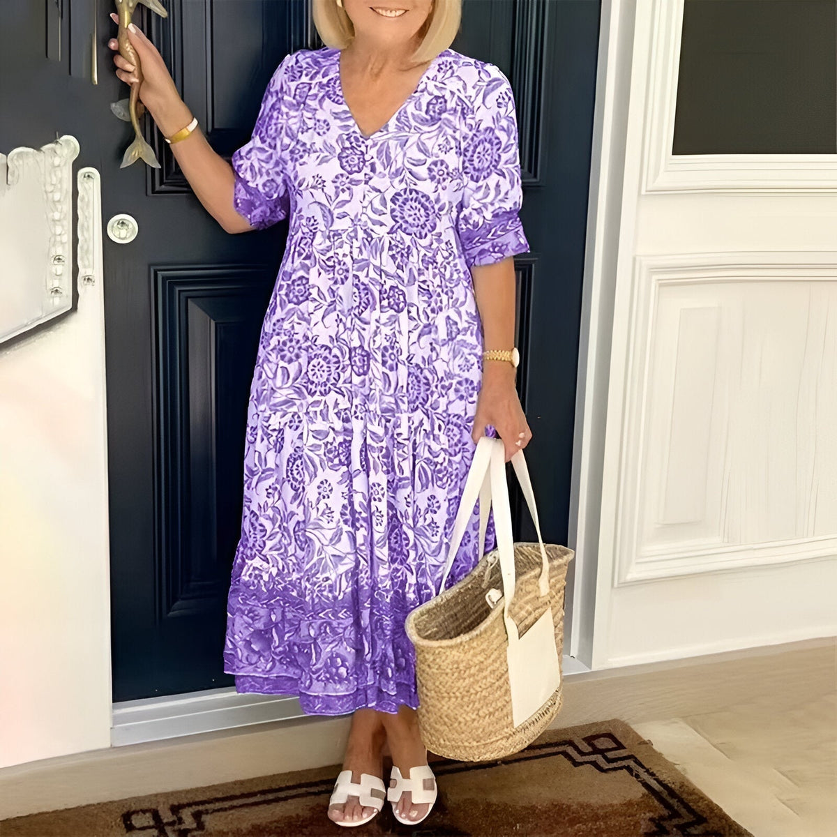 Portia™ - V-Neck Bohemian Dress