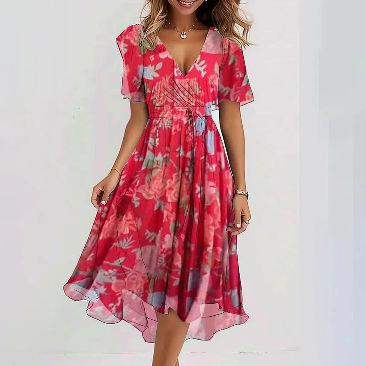 Elle™ - Printed Wrap Dress