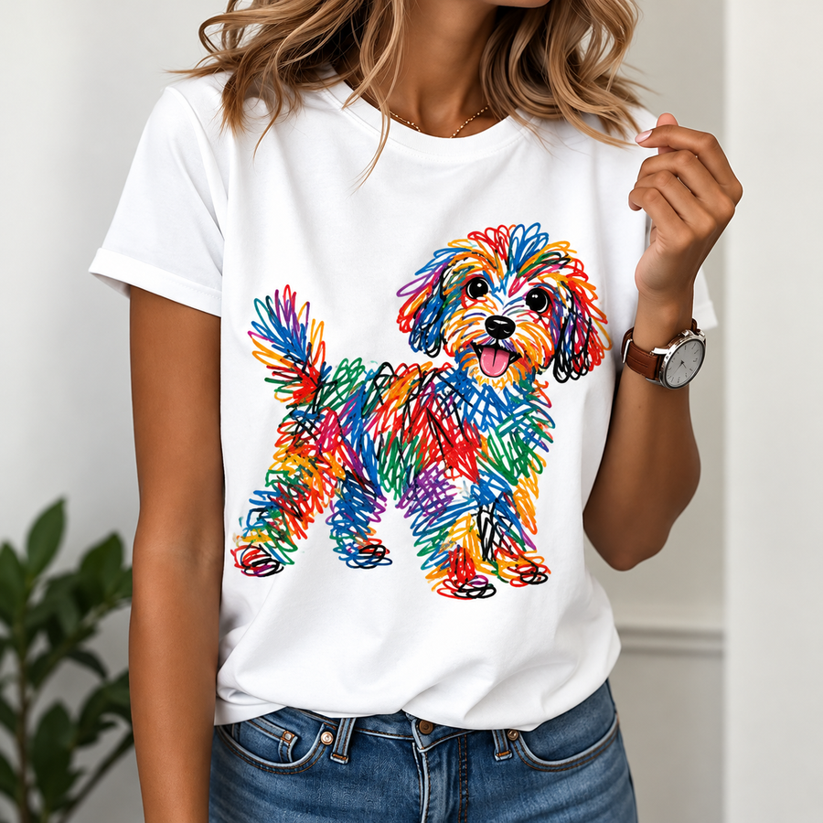 kora™ | Colourful Dog Print Tee