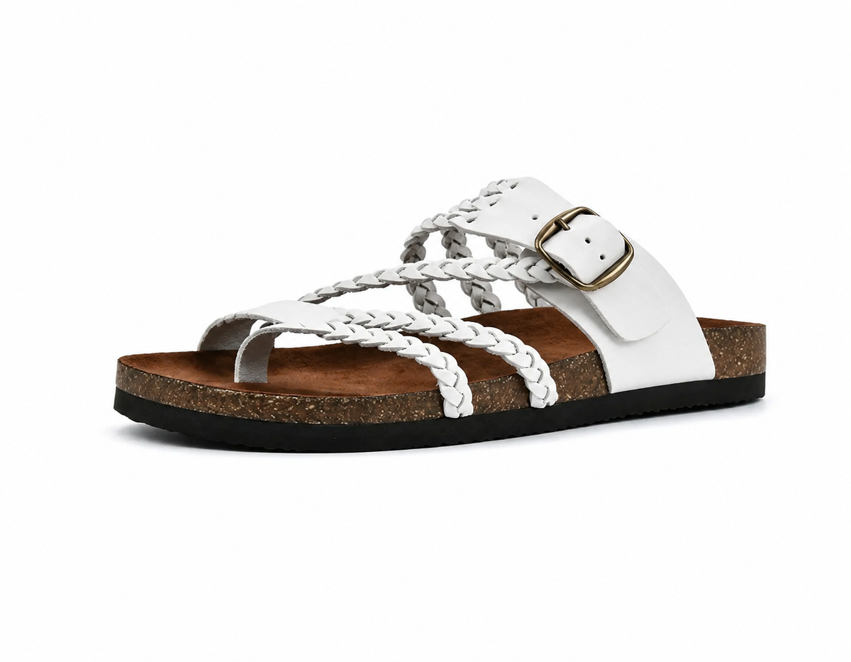 Freya™ - Braided Cork Orthopaedic Sandals - Single Buckle
