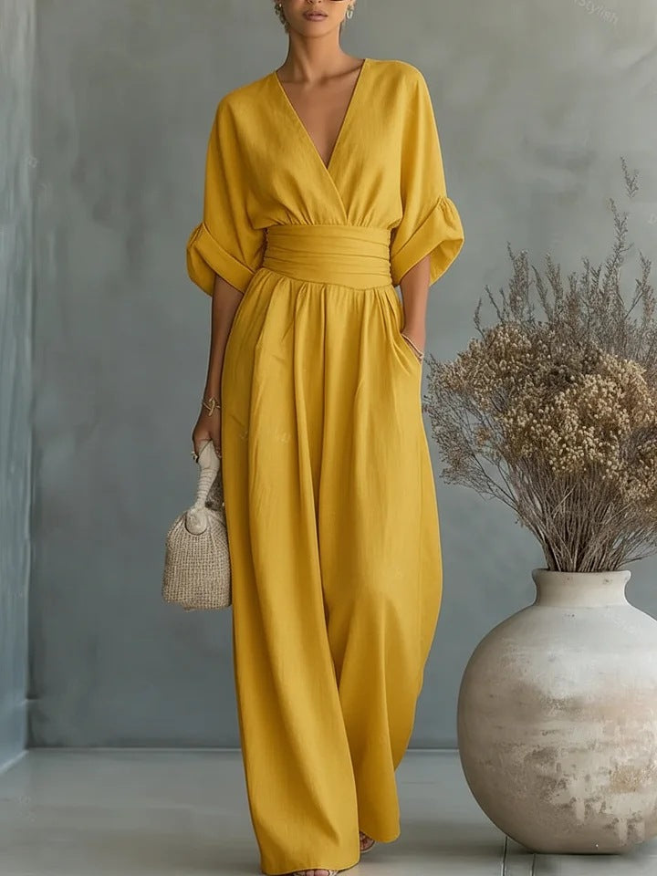 Emilia™ | Elegant Jumpsuit with V Neck