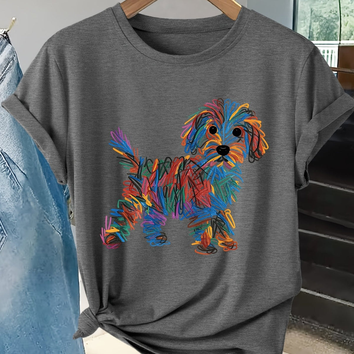 kora™ | Colourful Dog Print Tee
