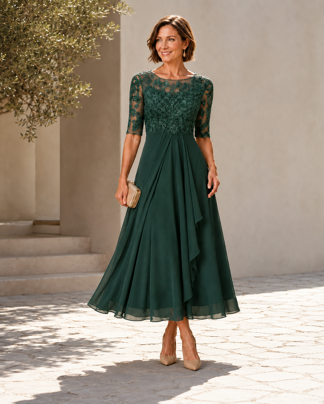 Amelia™ – The Flattering Lace Midi Dress