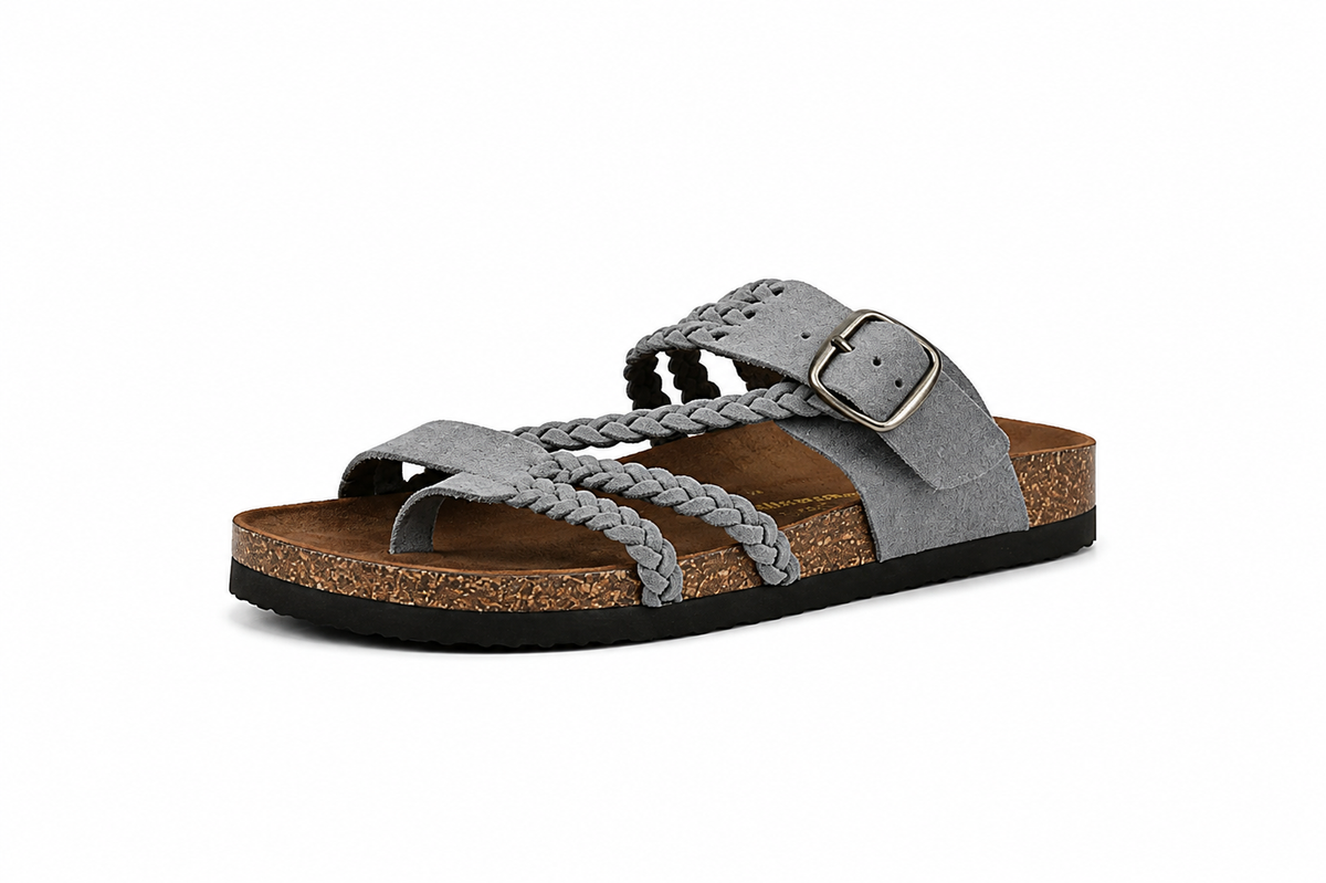 Freya™ - Braided Cork Orthopaedic Sandals - Single Buckle
