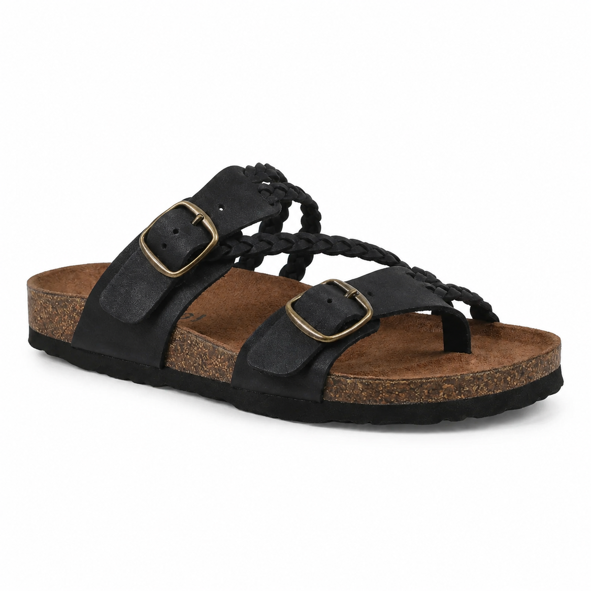 Katey™ - Braided Cork Orthopaedic Sandals – Double Buckles