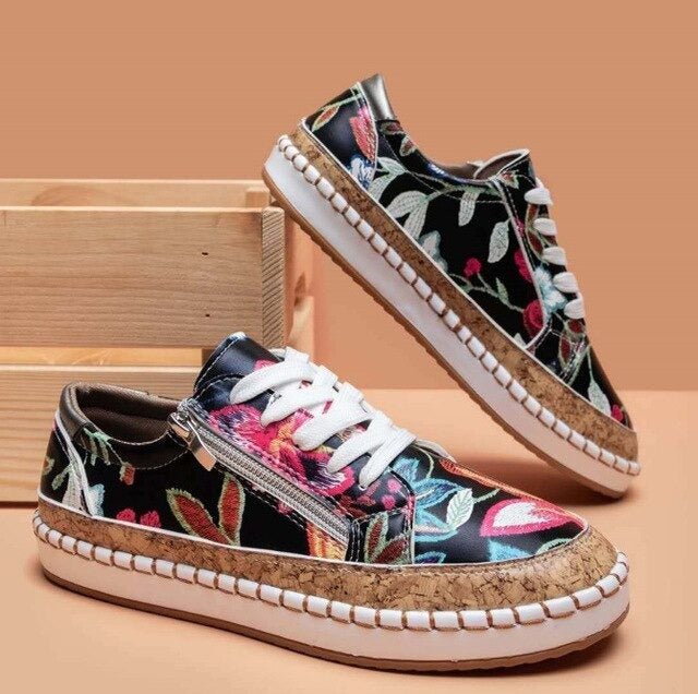 Emily™ - Floral Orthopedic Zipper Sneakers