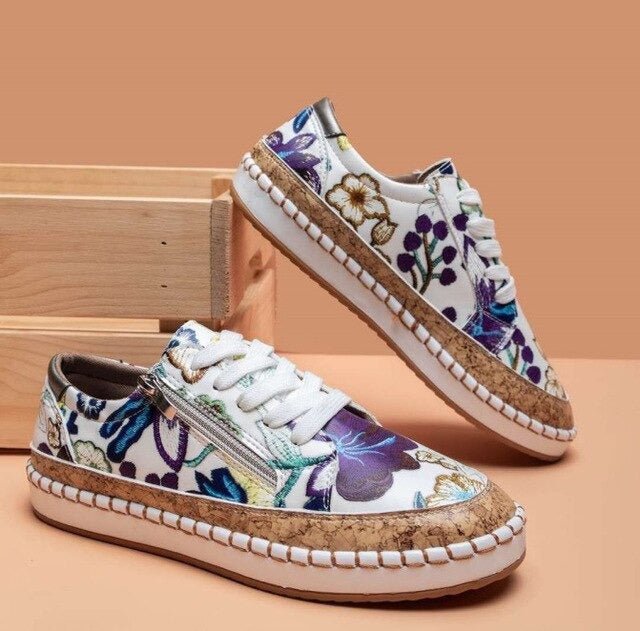 Emily™ - Floral Orthopedic Zipper Sneakers