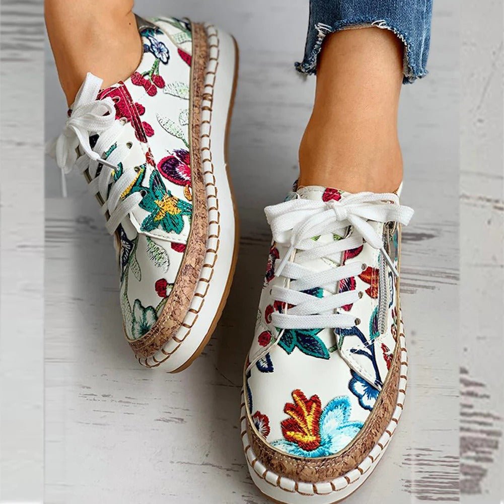 Emily™ - Floral Orthopedic Zipper Sneakers