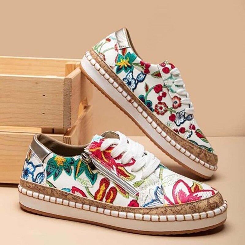 Emily™ - Floral Orthopedic Zipper Sneakers