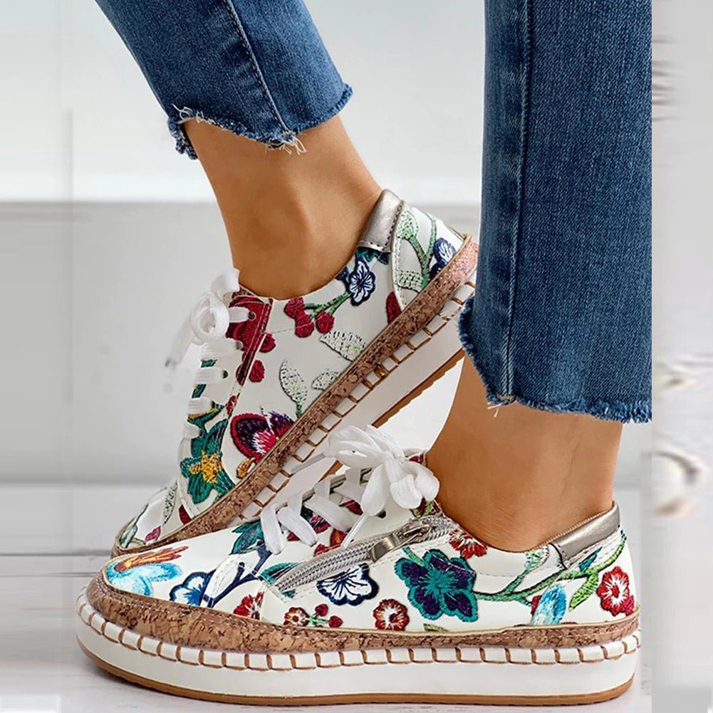 Emily™ - Floral Orthopedic Zipper Sneakers