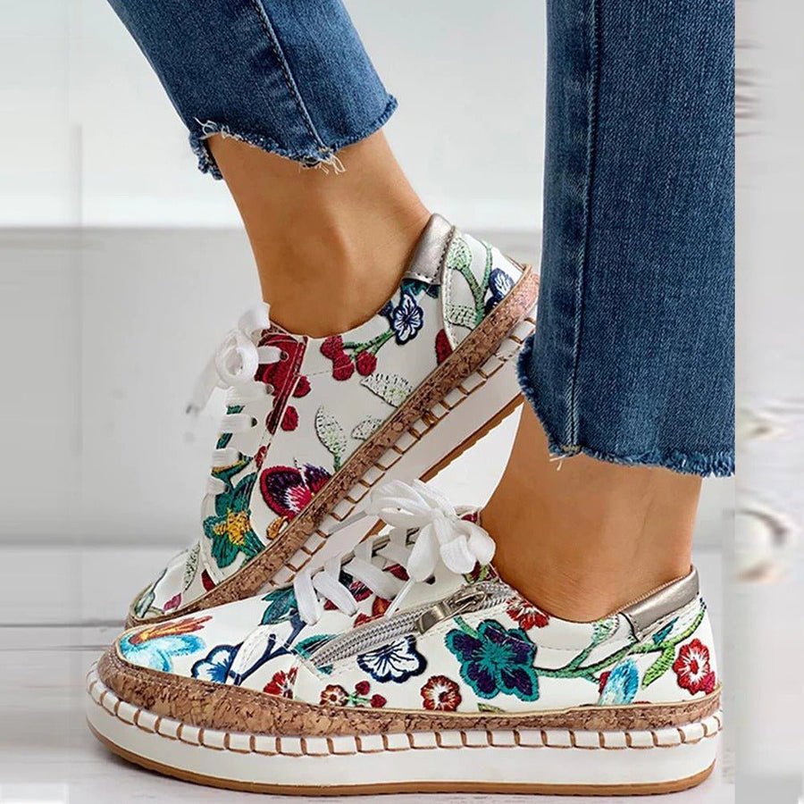 Emily™ - Floral Orthopedic Zipper Sneakers