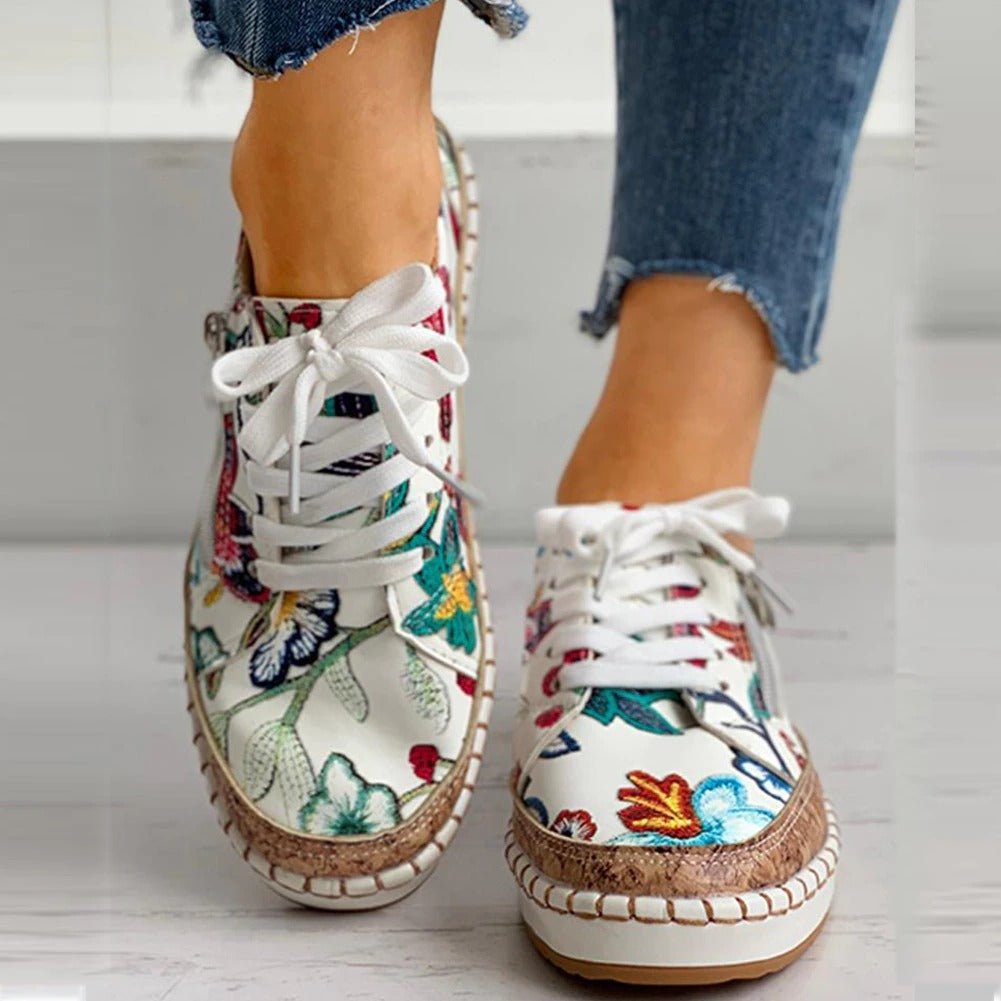 Emily™ - Floral Orthopedic Zipper Sneakers
