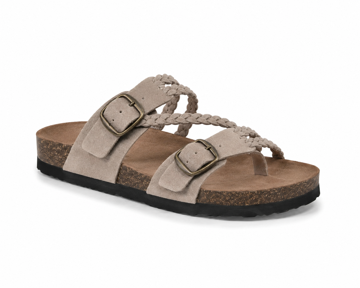 Katey™ - Braided Cork Orthopaedic Sandals – Double Buckles