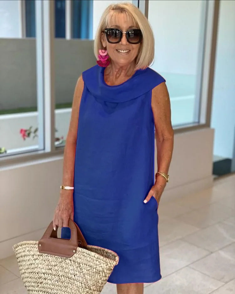 Polly™ - Sleeveless Shift Dress with Round Neck
