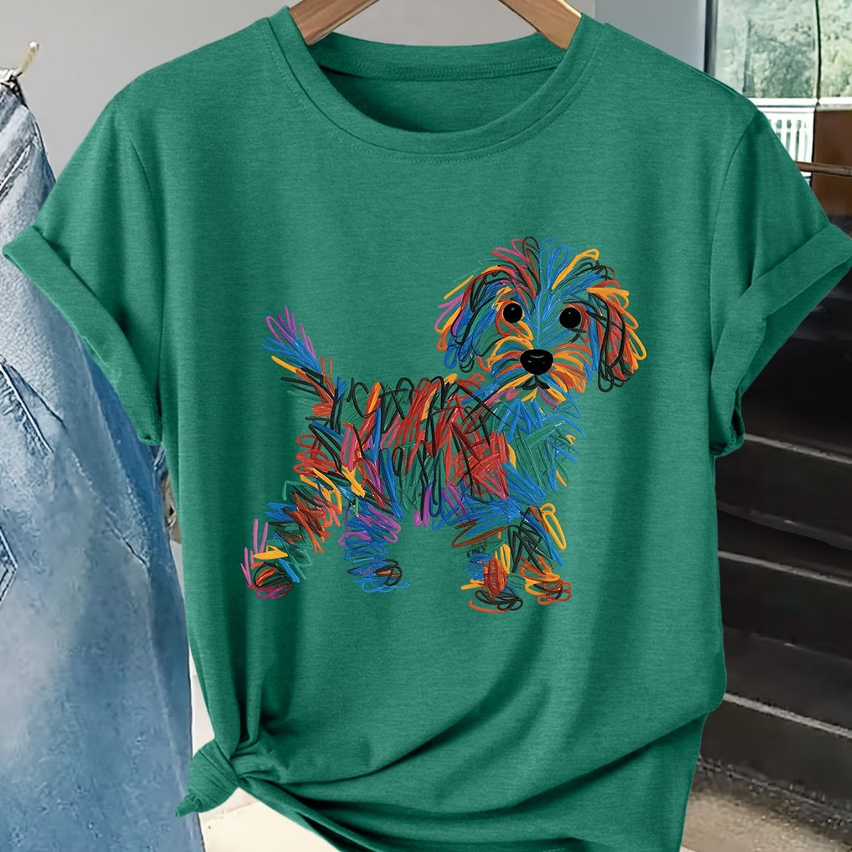 kora™ | Colourful Dog Print Tee