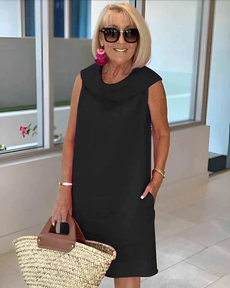 Polly™ - Sleeveless Shift Dress with Round Neck