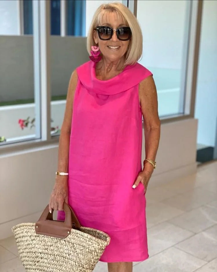 Polly™ - Sleeveless Shift Dress with Round Neck