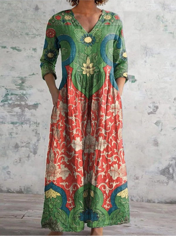 Emmeline™ - Vintage Floral Print Dress