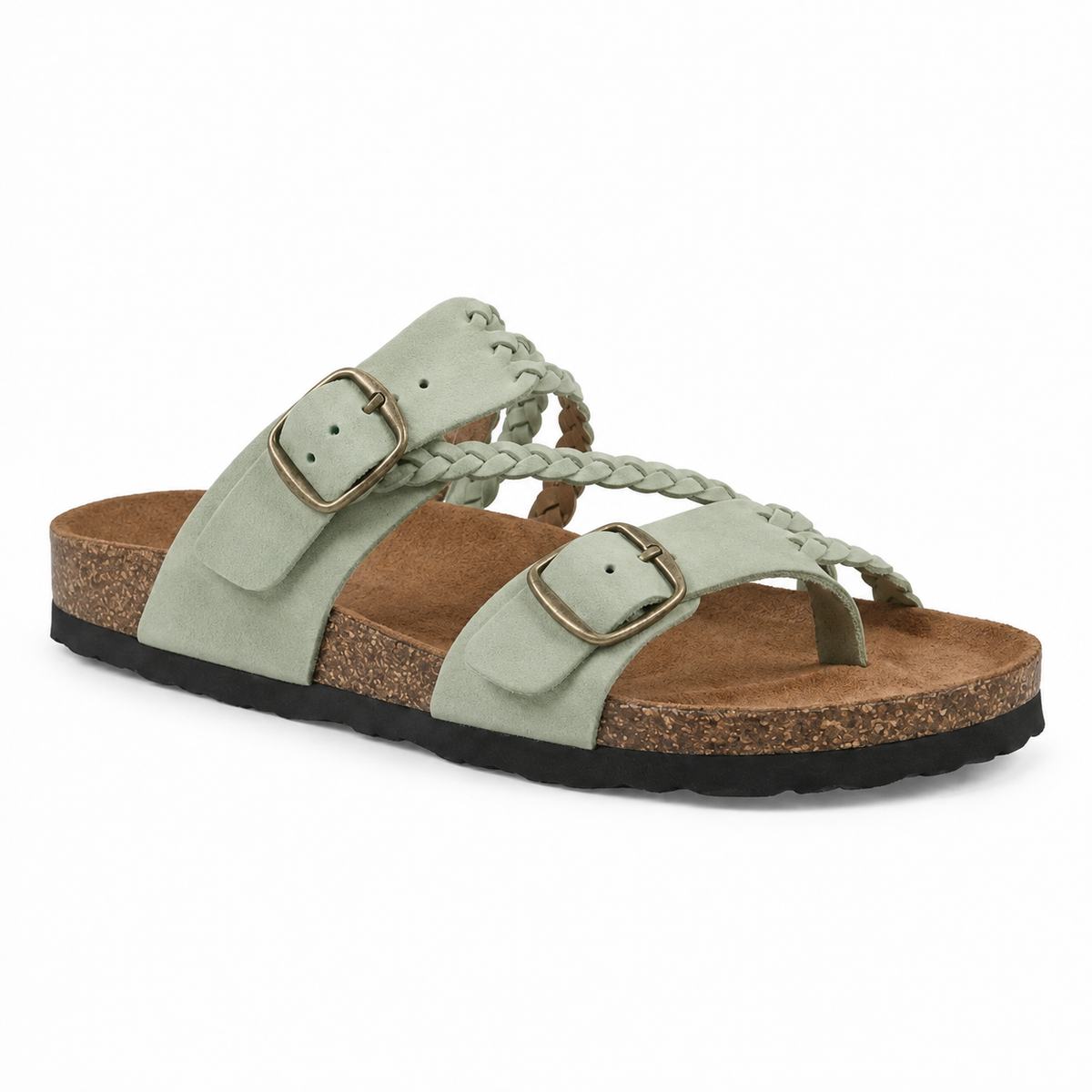 Katey™ - Braided Cork Orthopaedic Sandals – Double Buckles