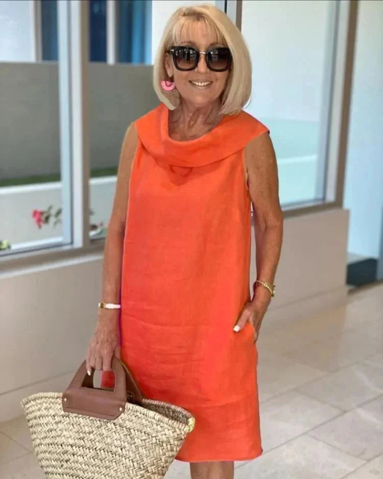 Polly™ - Sleeveless Shift Dress with Round Neck