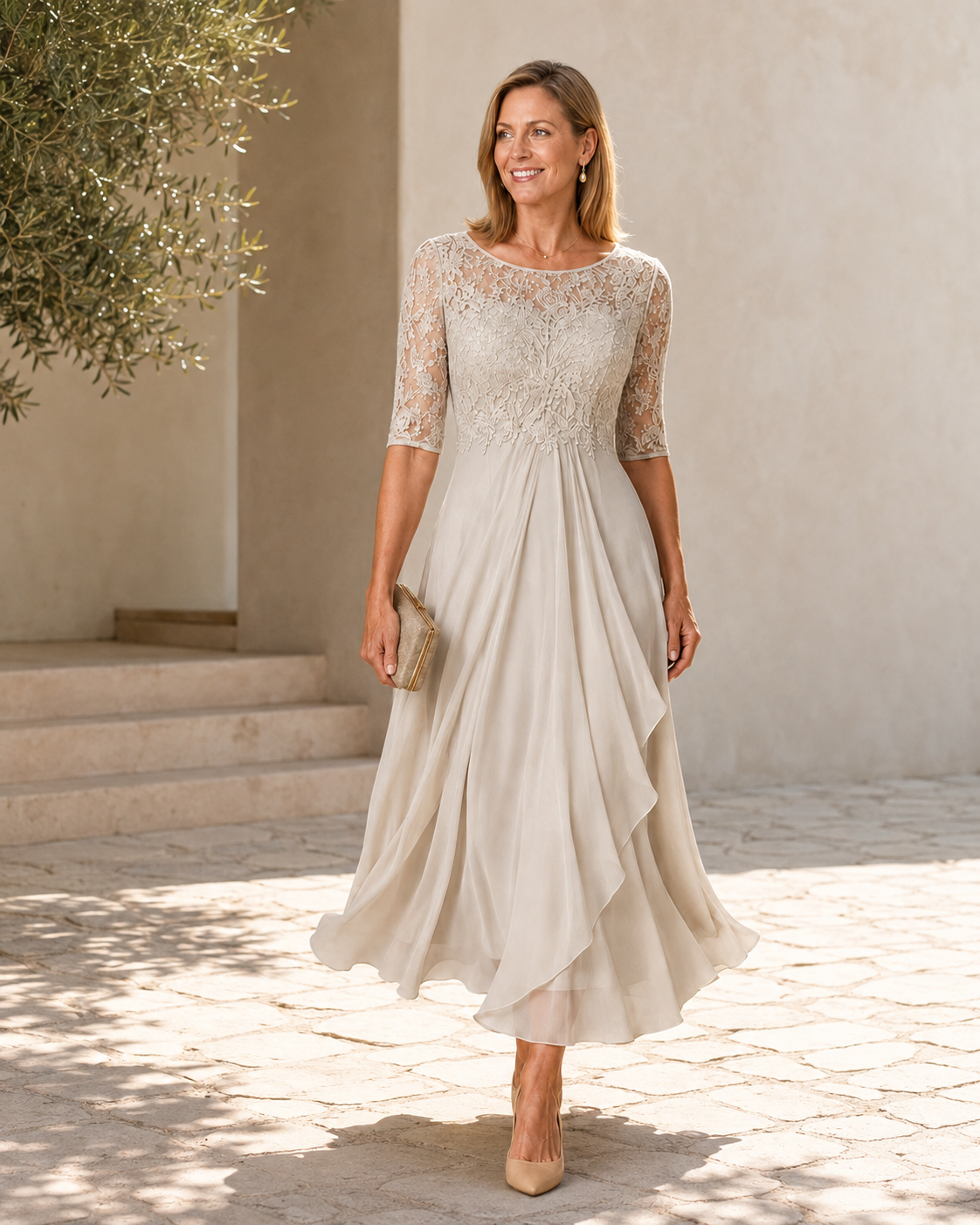 Amelia™ – The Flattering Lace Midi Dress