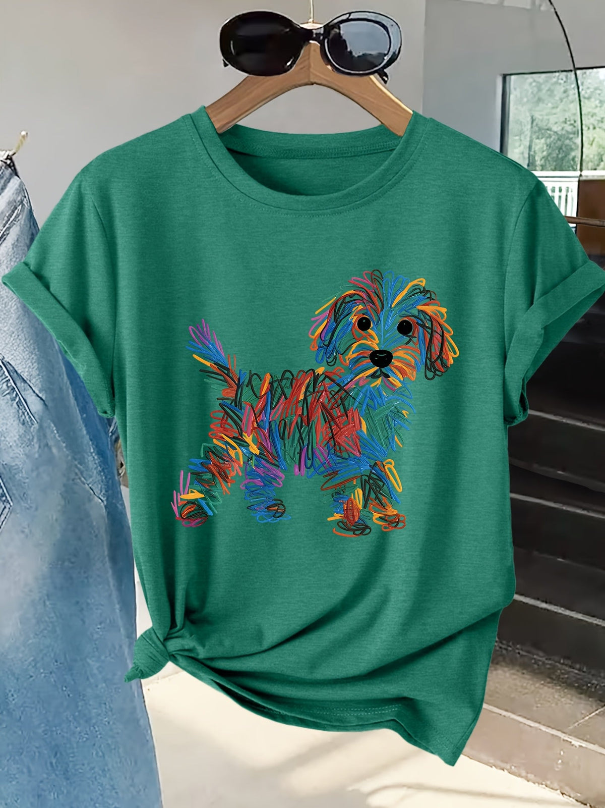 kora™ | Colourful Dog Print Tee