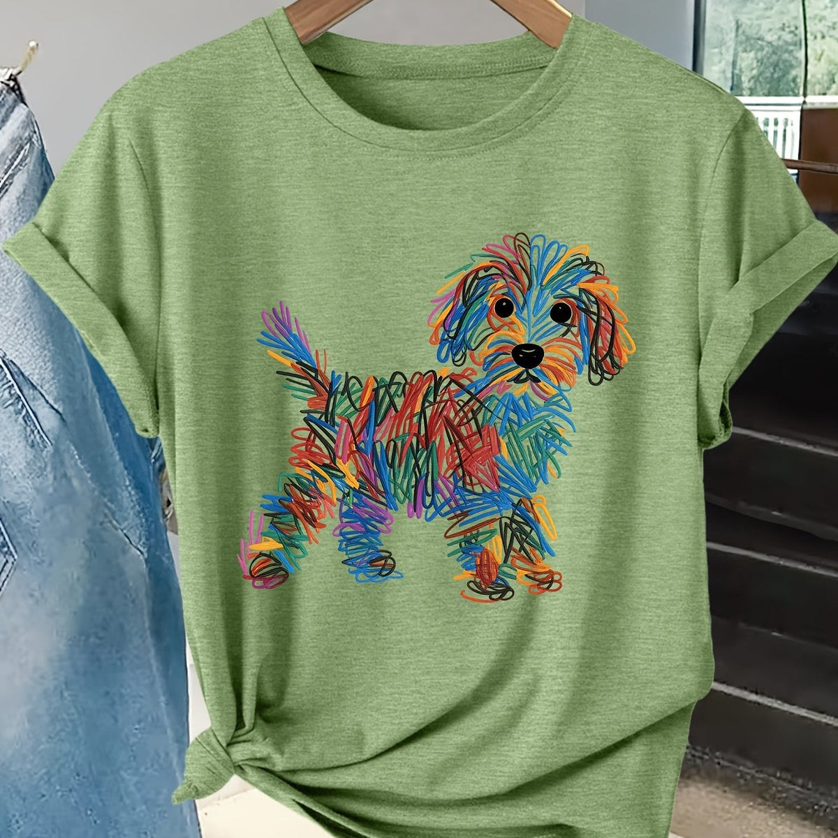 kora™ | Colourful Dog Print Tee
