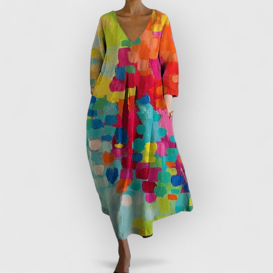 Primrose™ - Colorful V-Neck Dress