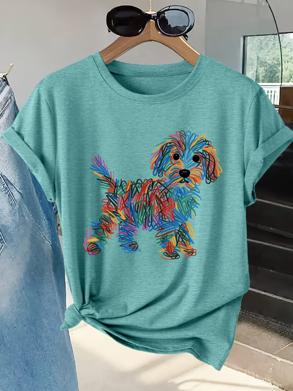 kora™ | Colourful Dog Print Tee