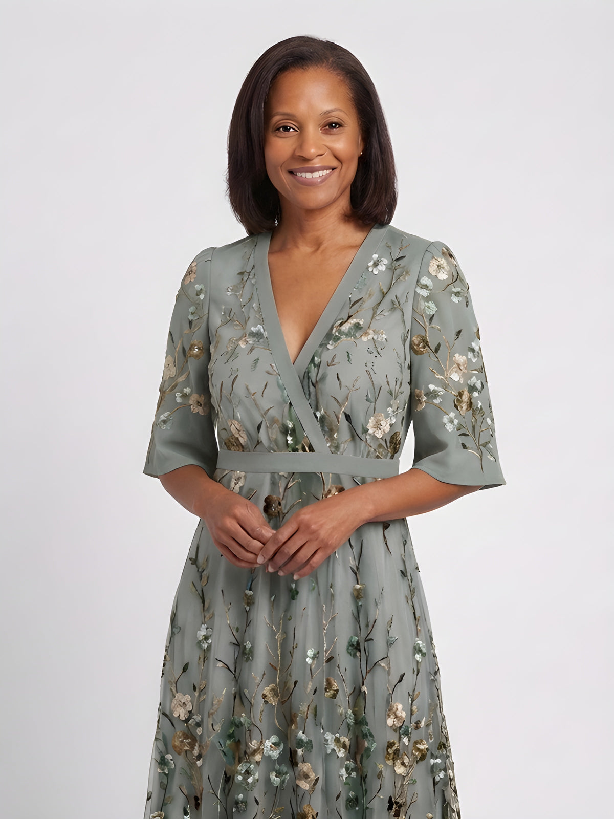 Evelyn™ - Floral V-Neck Maxi Dress