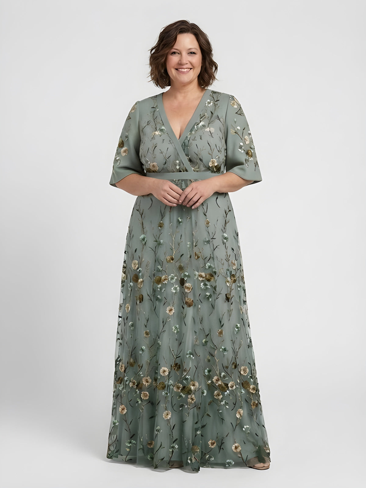 Evelyn™ - Floral V-Neck Maxi Dress