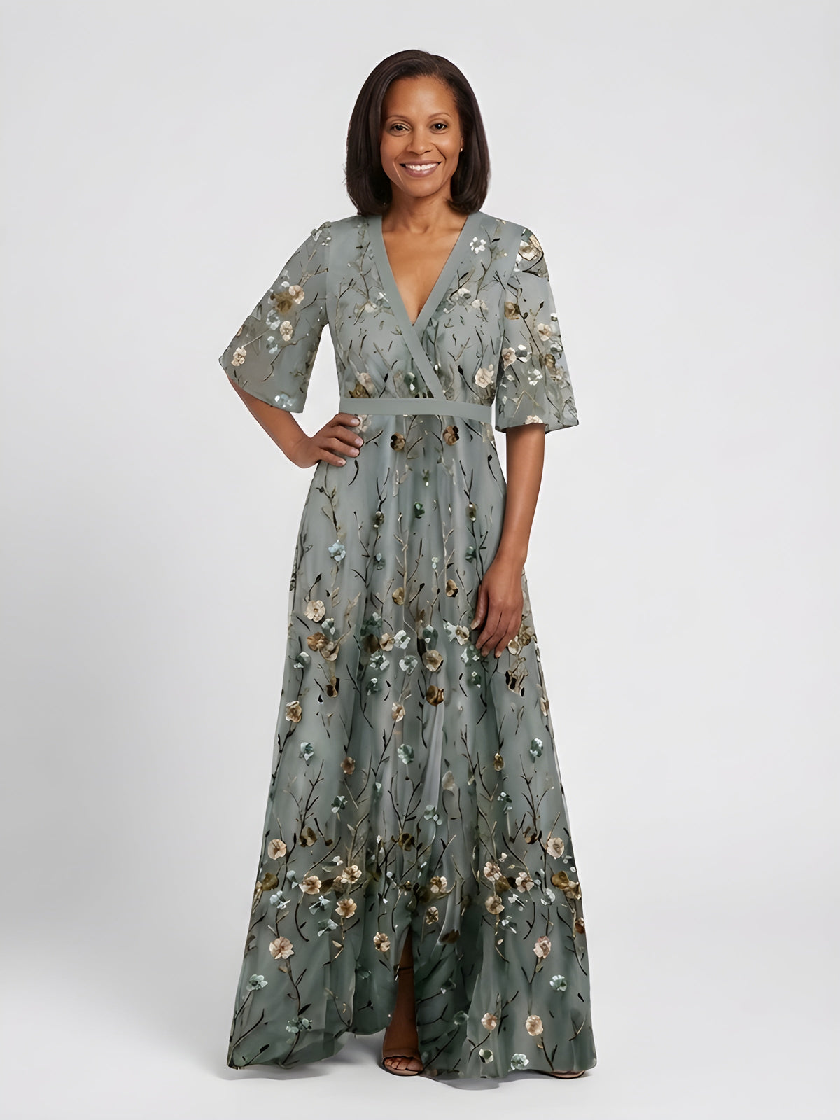 Evelyn™ - Floral V-Neck Maxi Dress