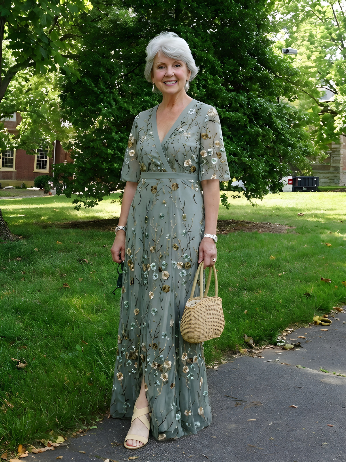 Evelyn™ - Floral V-Neck Maxi Dress