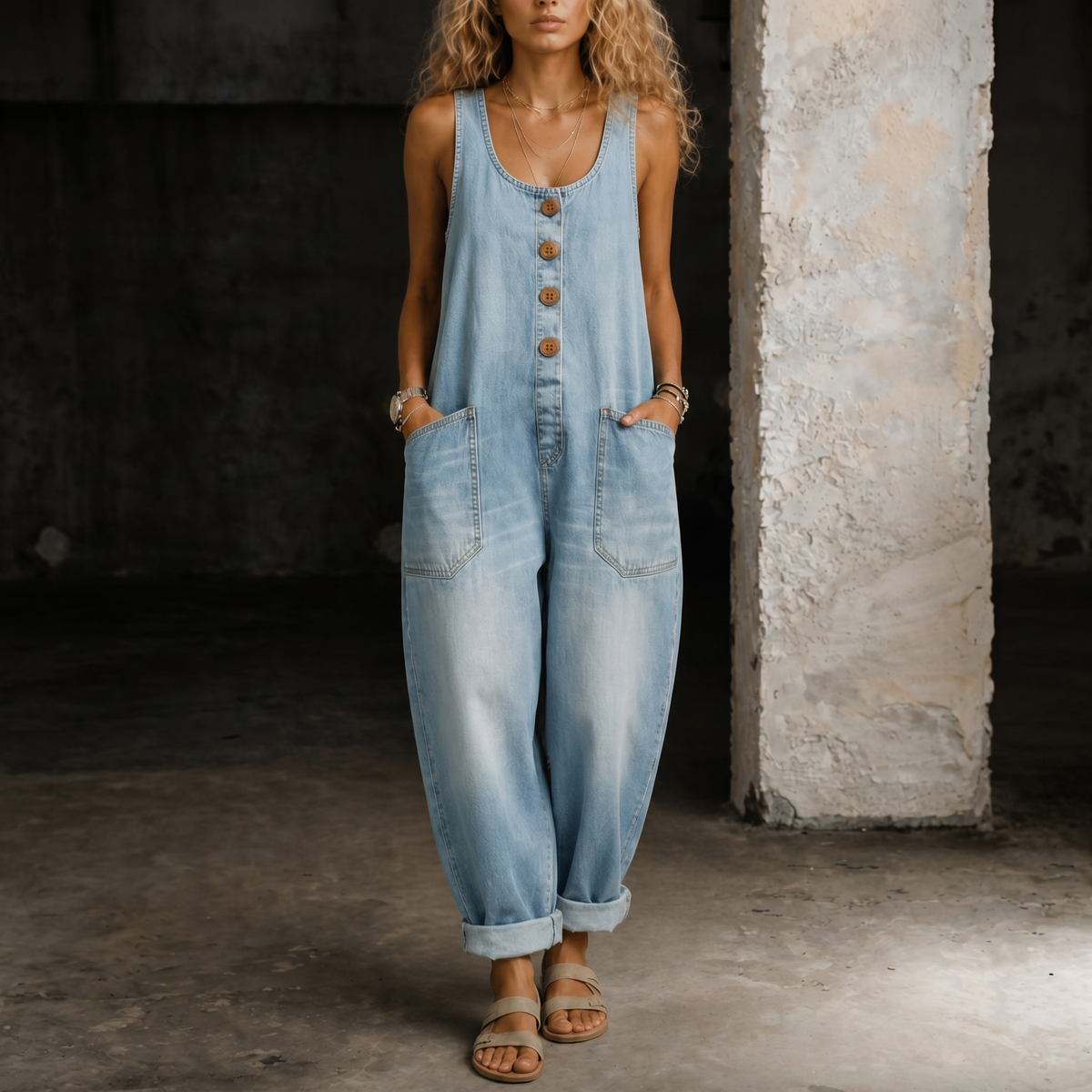 Lila™ - Denim Overall Jumpsuit