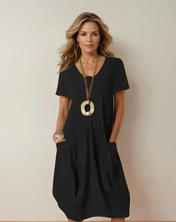 Fern™ - Casual Flow Cotton Dress with Pockets