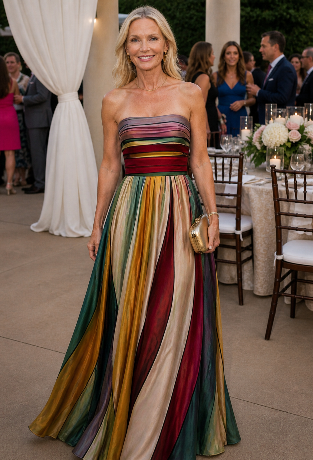 Elena™ - Elegant Strapless A-Line Dress