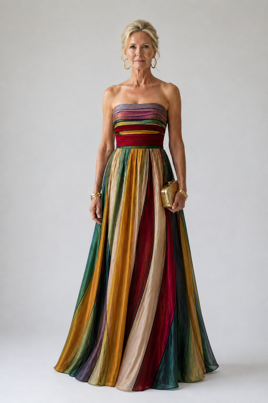 Elena™ - Elegant Strapless A-Line Dress